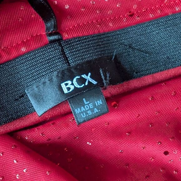 Vintage Y2K BCX Midi Dress Prom Tango Siren Glitter Ruffle Salsa Whimsygoth L - Picture 8 of 14